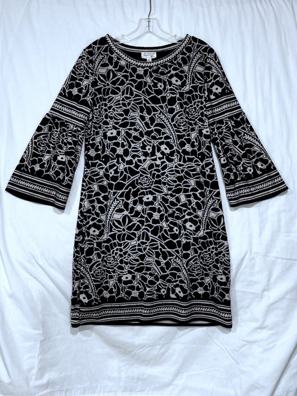 M.S.S.P. / Max Studio Black and White Floral Pattern Dress – Size Small